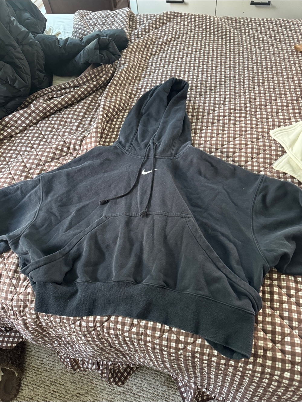 Nike Black Hoodie with White Swoosh